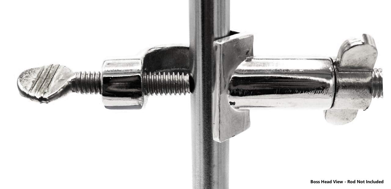 EISCO laboratorio grade metalliche set - stand di supporto (8" x 5"), 12 mm dia. rod (24" l), cork foderato buretta a pinza con boss testa e storta ring (2,5" dia)