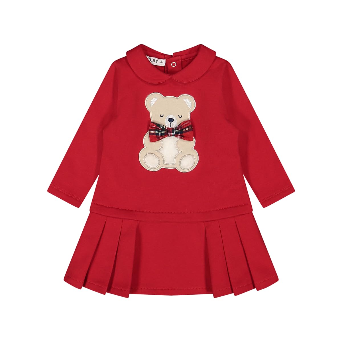 Melby, Babykleid aus warmem und weichem Winterpullover, Rot