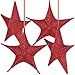 Produktbild Britesta Sterne: 4er-Set Faltbare Weihnachtssterne zum Aufhängen, rot glitzernd, Ø 40cm (Stern-Deko)