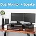 immagine 4FITUEYES Dual Supporto per Monitor in Legno Girevole Lunghezza Regolabile Supporto per PC Schermo e Computer Portatile Nero 92.5-108x23.5x10.2cm DT108001WB