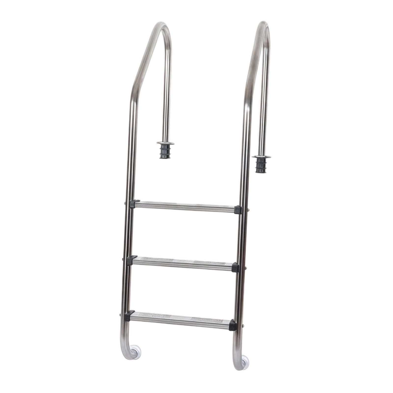 Scala per Piscina in Acciaio Inox Resistente con gradini Antiscivolo, Facile da installare per Piscine interrate, Adatta per Uso Interno ed Esterno.