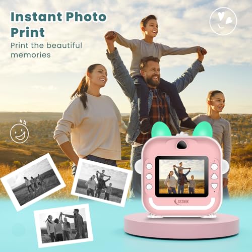 Image of SEZNIK Mini Camera Printer, Click Photo Print, Inkless, Bluetooth HD Print, Android, iOS. Instant Print (Mini-B40-Pink)