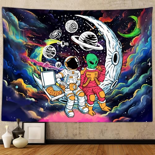 Sanzugh Divertido tapiz de astronauta espacial alienígena para