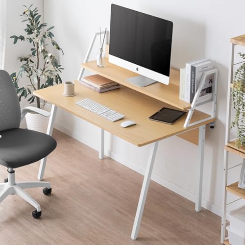 Amazon | タンスのゲン パソコンデスク 上棚付き 幅120cm 奥行70cm 棚
