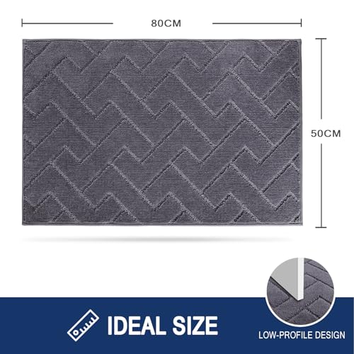 FCSDETAIL Dirt Trapper Indoor Door Mat 50 x 80 cm, Machine Washable Entrance Rug, Super Absorbent Dog Doormat - Image 2