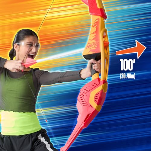 image for Nerf Pyrostrike Megabow, 42-Inch Bow Fires Arrows Up to 105 Feet, 2 Ar