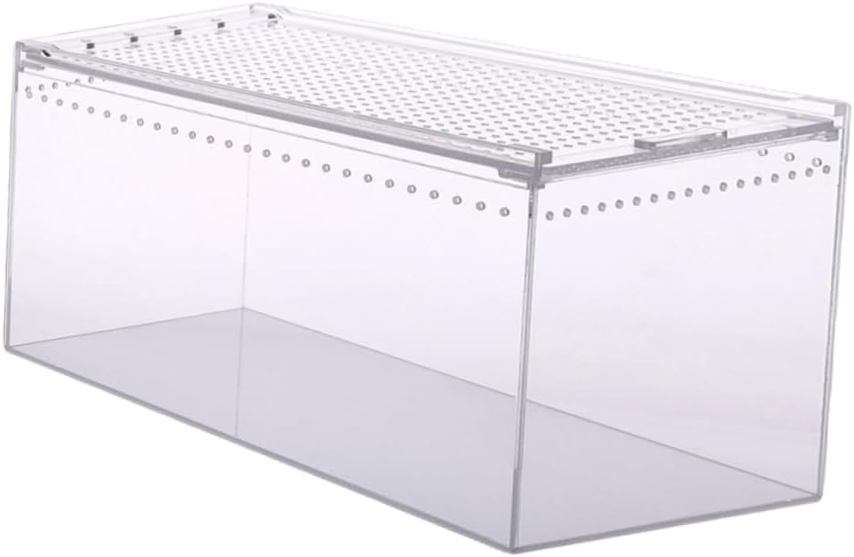 Leak Reptile Feeding Box Acrylic Breeding Tank Lizard Tank Accessories for Frogs Geckos