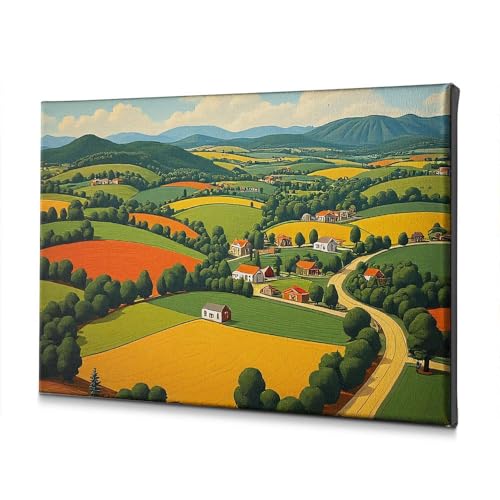Toile campagne pittoresque grand format pour une déco de chambre cocooning