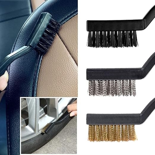 Image of Car Detailing Brush Set, Exterior Interior Car Detail Kit Auto Cleaning Brush for Wheels Detail Brushes, Wheel Brush, Wash Mitt,Vent Brush,Wax Applicator Pads,Towels,Wire Brushs (15 PCS)
