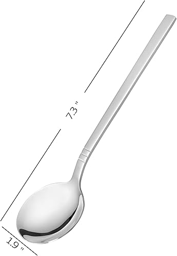 Miniatura 2 de Cucharas de sopa de acero inoxidable, cuchara redonda de caldo de 12 piezas