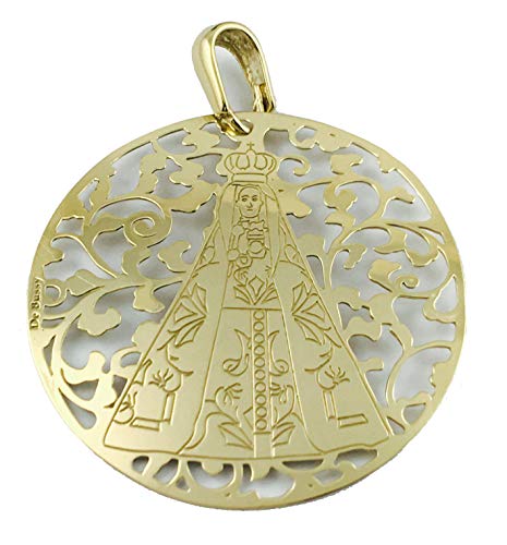 Médaille Vierge de Begoña argent sterling 925 plaqué or pendentif religieux sans gemme