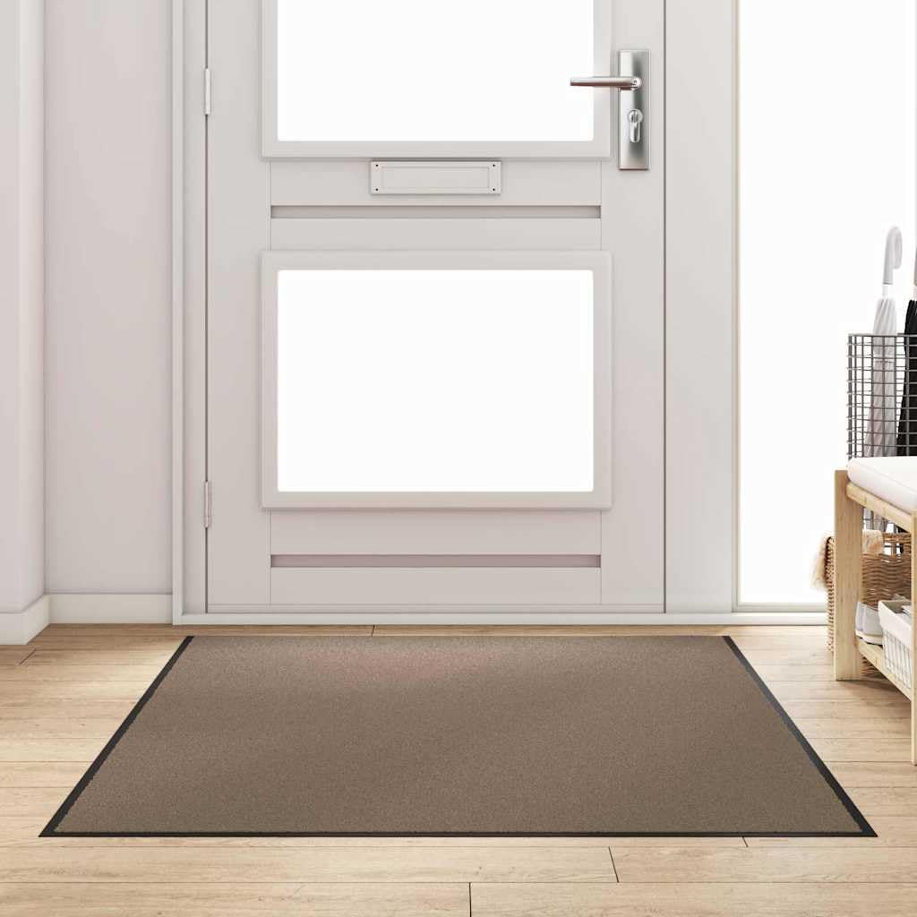 Fußmatte Beige Schwarz 180x120cm Polyamid Türvorleger Eingang