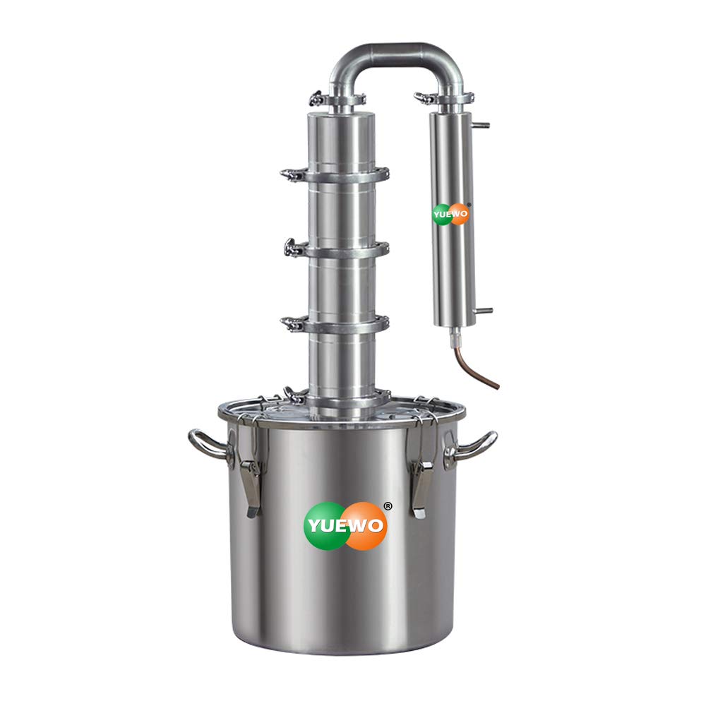 YUEWO 50L/13.2Gal Water Distiller Four-Layer Exquisite Still Ethanol Vodka Alcohol Fermentation Home Brewing Kit