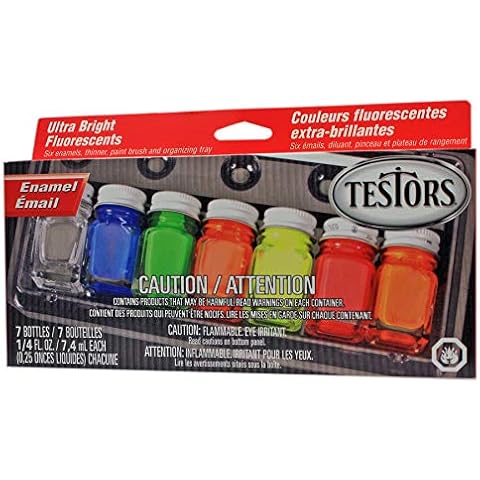 Testors Enamel Paint Set, 9132X, Fluorescent Cover