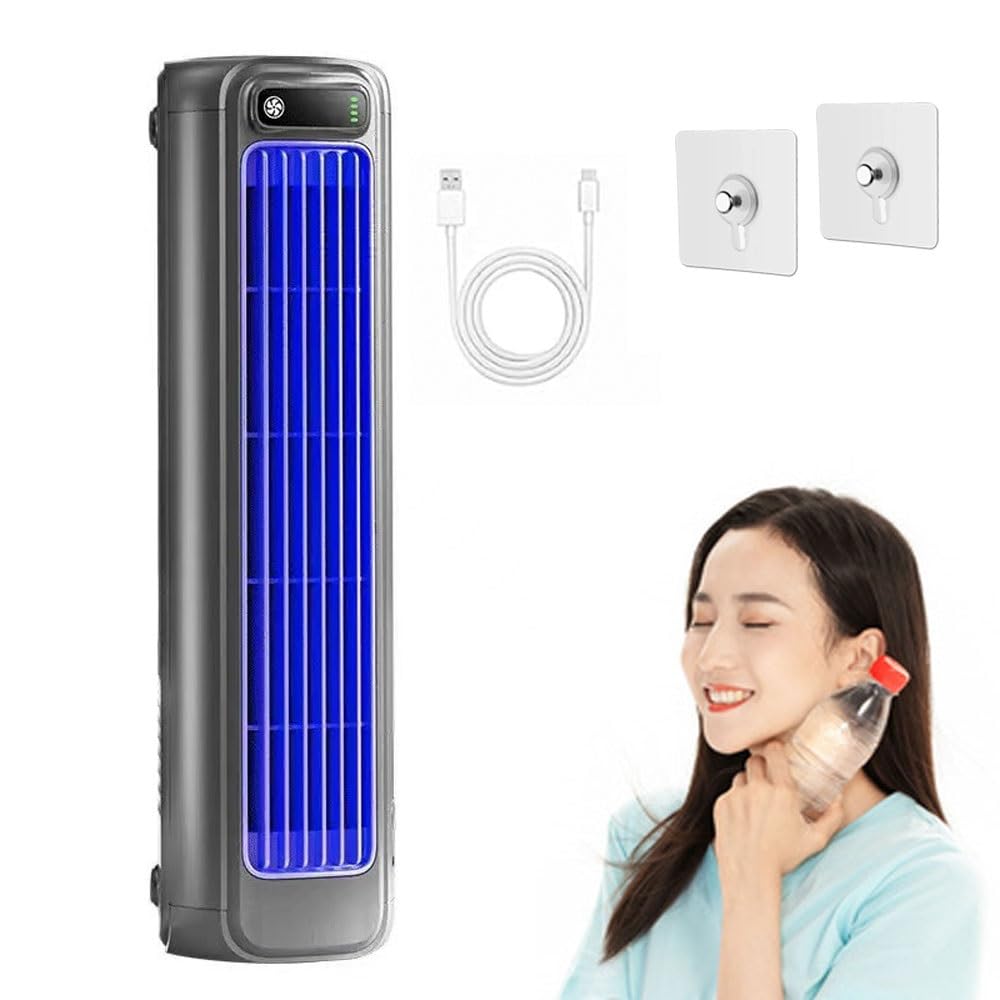 Aire Acondicionado PortáTil Cooling Ace Modelo 2026, Mini Ventilador con 3 Velocidades Y Pantalla TáCtil Led, Enfriador de Aire Recargable Por Usb Para Dormitorio, Cocina(Dark Gray)