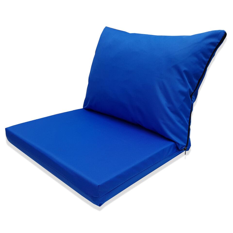 Northern Luxe Keter Allibert California Cushions – Indoor/Outdoor - Patio Garden Cushion Pads for Rattan Furniture - Water Resistant & Lightweight (Royal Blue, Armchair - 2 Pieces)