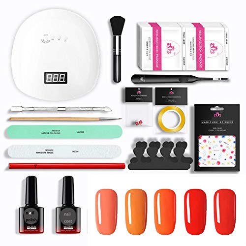 Smart Gel Nail Polish Starter Kit 48W UV LED Nail Lamp