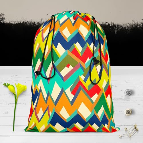 Image of ArtzFolio Zigzag | Reusable Sack Bag | Bag for Gym, Storage, Vegetable & Travel