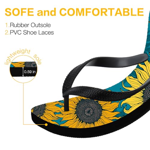 Flip Flops for Women Men Graphic Printed Rubber Non Slip Summer Beach Thong Sandals Shower Pool Comfortable Walking Shoes Casual Waterproof House Slides Indoor Outdoor Home Bathroom Slippers3