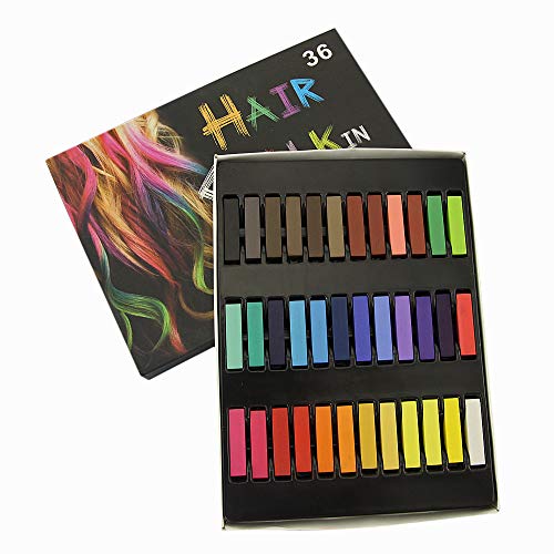 Hair Chalk New 36 Colors DIY Temporary Coloring Bright Hair Color Dye for Girls Kids Washable Hair Chalk for Girls Age New Year Birthday Party Cosplay DIY Children's Day, Halloween, Christmas