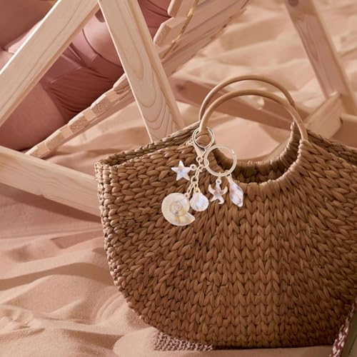 Image of Keychain, Bag Charms for Womens Handbags, Personalized Keyring, Beach Vacation Shell Keychain - Starfish Conch Pendant, Creative Ocean Charm for Bags, Summer Gift for Ocean Lovers