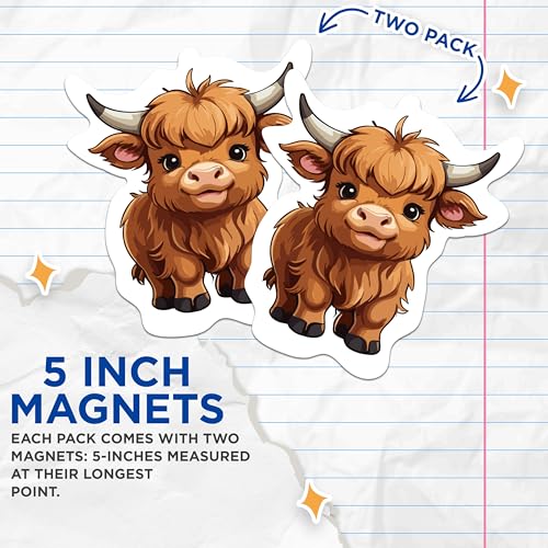 Imanes Decorativos Pack 2 con Vaca Highland 5 pulgadas miniatura 3