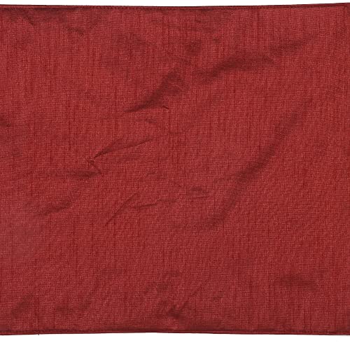 Image of E-EZRA Premium Raw Silk Table Runner for Centre Table / Coffee Table / 4 Seater / 6 Seater Dining Table (72 Inch, Maroon)