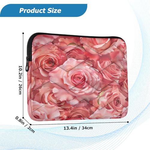 Funda para portátil 13-14 pulgadas con patrón rosa miniatura 3