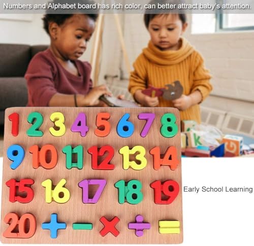 Image of Khasala Brothers Wooden ABCD Alphabet Number Shape Explorative Puzzles Toddler Learning Puzzles,Educational Activity Boards Toys for Child Boys and Girls (12345)