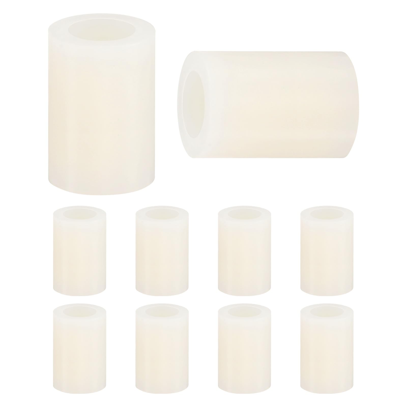 M METERXITY 100 Pack Nylon Washers, 4.2mm ID 7mm OD 10mm Length Round Plastic Spacer Washer Standoff Non-Threaded for M4 Screws/Bolts/Electrical Outlet/Switch Receptacle[White]