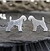 Airedale Terrier Dog Stud Earrings Brushed Sterling Silver Handmade in USA