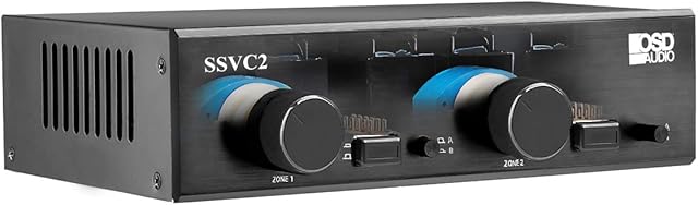 OSD Two Sources, Two Pair Stereo Speaker Select Box with Volume Control SSVC2