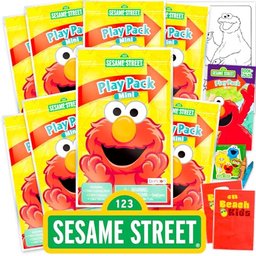 Jeu Elmo Sesame Street : lot de 8 mini cahiers de coloriage avec autocollants pour anniversaire