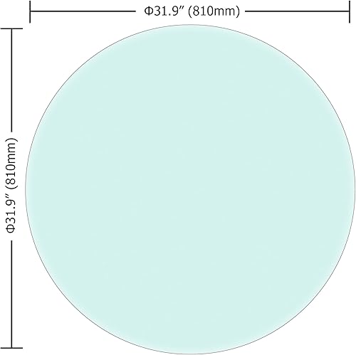 Miniatura 10 de TesNus Mesa redonda de vidrio transparente de 18 pulgadas, mesa de vidrio templado de 14 pulgadas de grosor con borde pulido de lápiz, tablero de