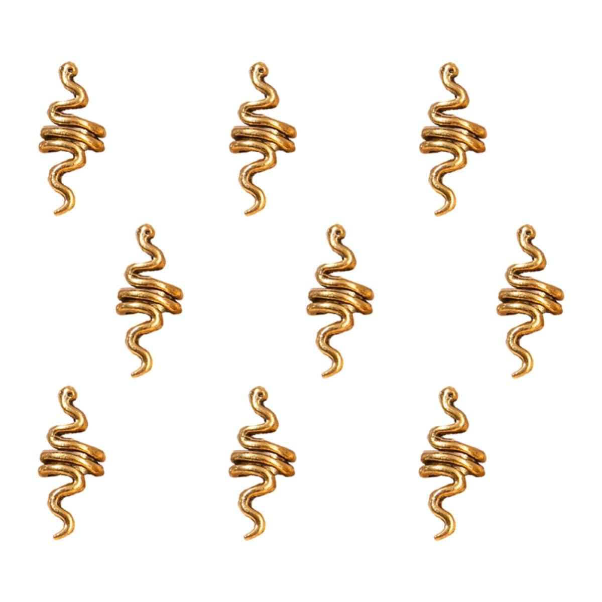 BESTOYARD 9pcs Zinc Alloy Snake Shape Hair Rings for Braiding Dreadlocks Decorative Hair for Wedding Prom and Party Stylish Accessories for Ladies and Sisters