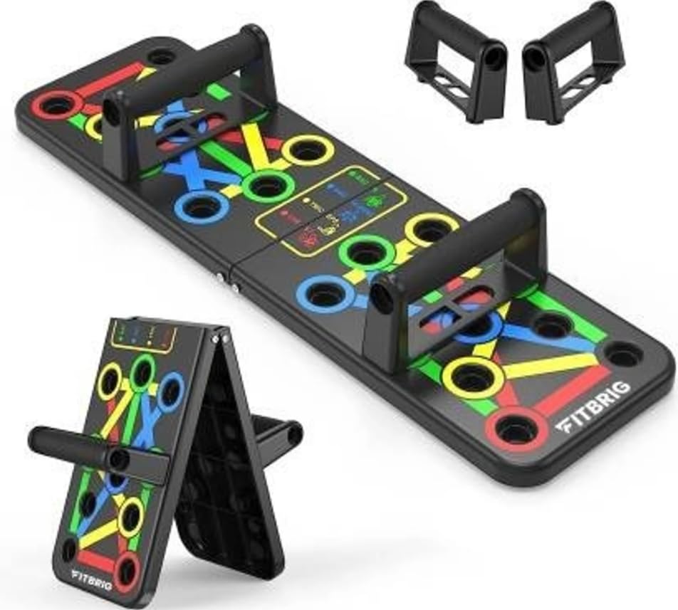 Push Up Board Multifunction Professional Push Up Board For Chest, Back, Shoulder, Triceps, Flex Board System, Multi-Muscle Training, Push-up Bar Included, Colour-Coded Positions, Home Workout-image-17