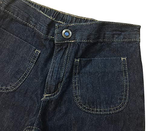 Girls Vintage Styled Jean Pants with Elastic Waist (Dark Denim)3