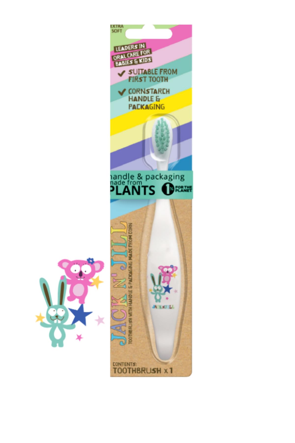 Jack N' Jıll Jack N Jill Doğal Diş Bakım Seti (Bunny&Koala Diş Fırçası + Aromasız Diş Macunu 50G)