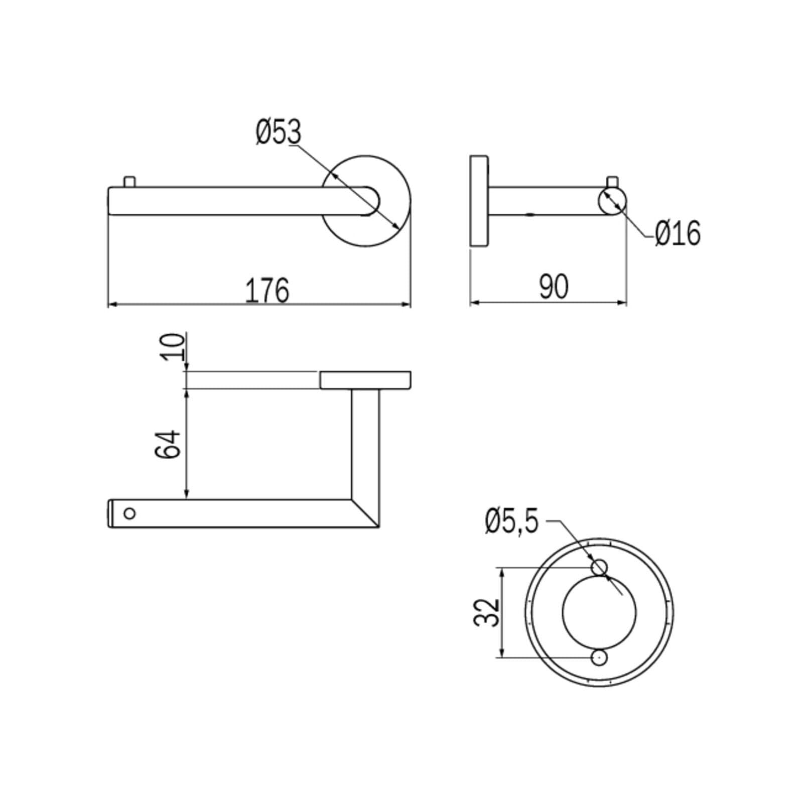 Inda A1025ACR Gealuna Portarotolo per Carta Igienica Destro, Accessori Bagno, Cromo