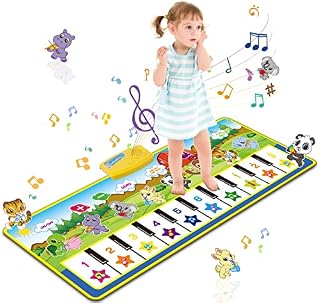m zimoon Kids Piano Mat, Piano Music Mat Dance Mats Touch Play Mats Floor Keyboard Musical Carpet Mat Gift Toys for 2 3 4 5 6 Years Old Kids Boys Girls Toddlers (100 × 36 cm)