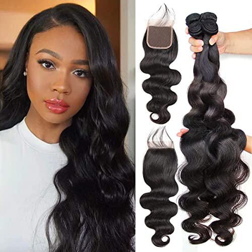 body wave bundles with closrue human hair