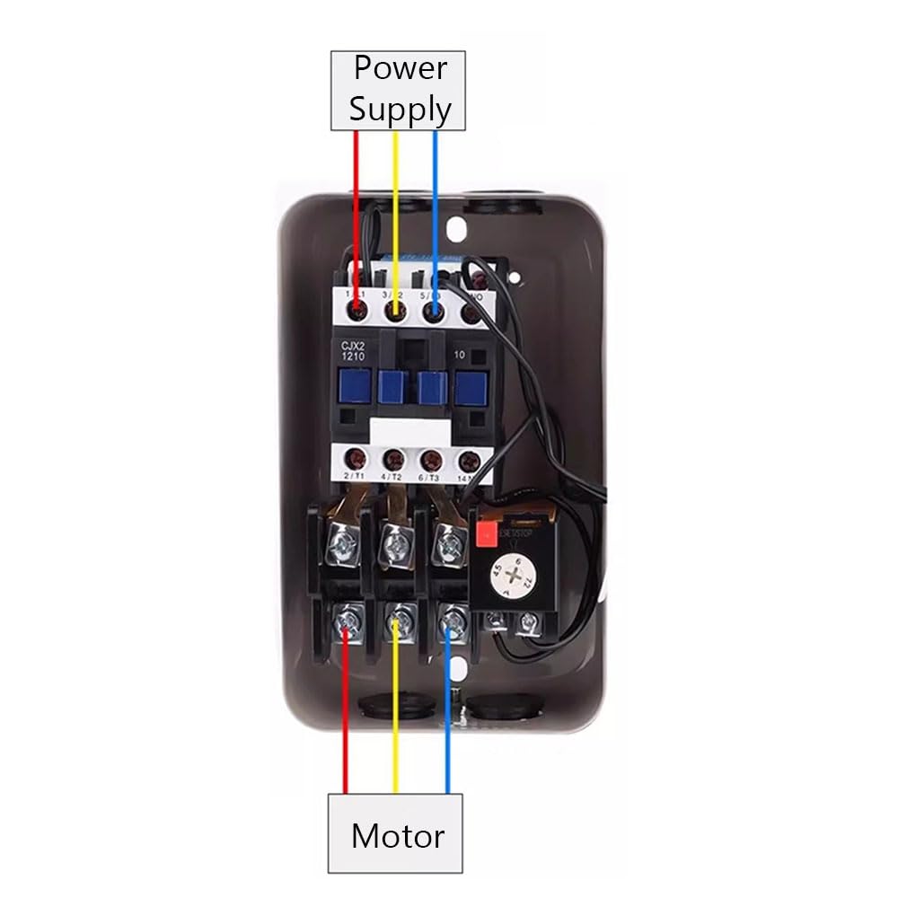 Motore elettrico magnetico, 380 V, 7,5 kW, 22 A, scatola interruttore di avviamento a 3 fasi, per compressori d'aria, pompe, apparecchiature industriali