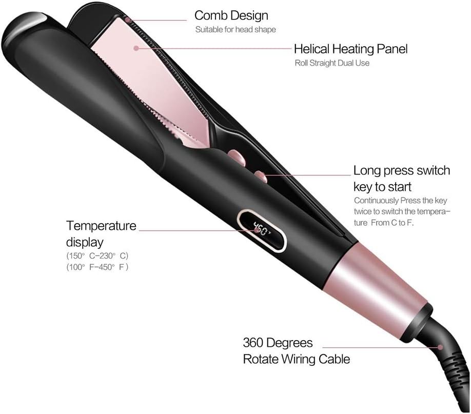 Hair Straightener Curling Iron 2 in 1 Tourmaline Ceramic Twisted Flat Straightening Irons S6606 Perming&Straight
