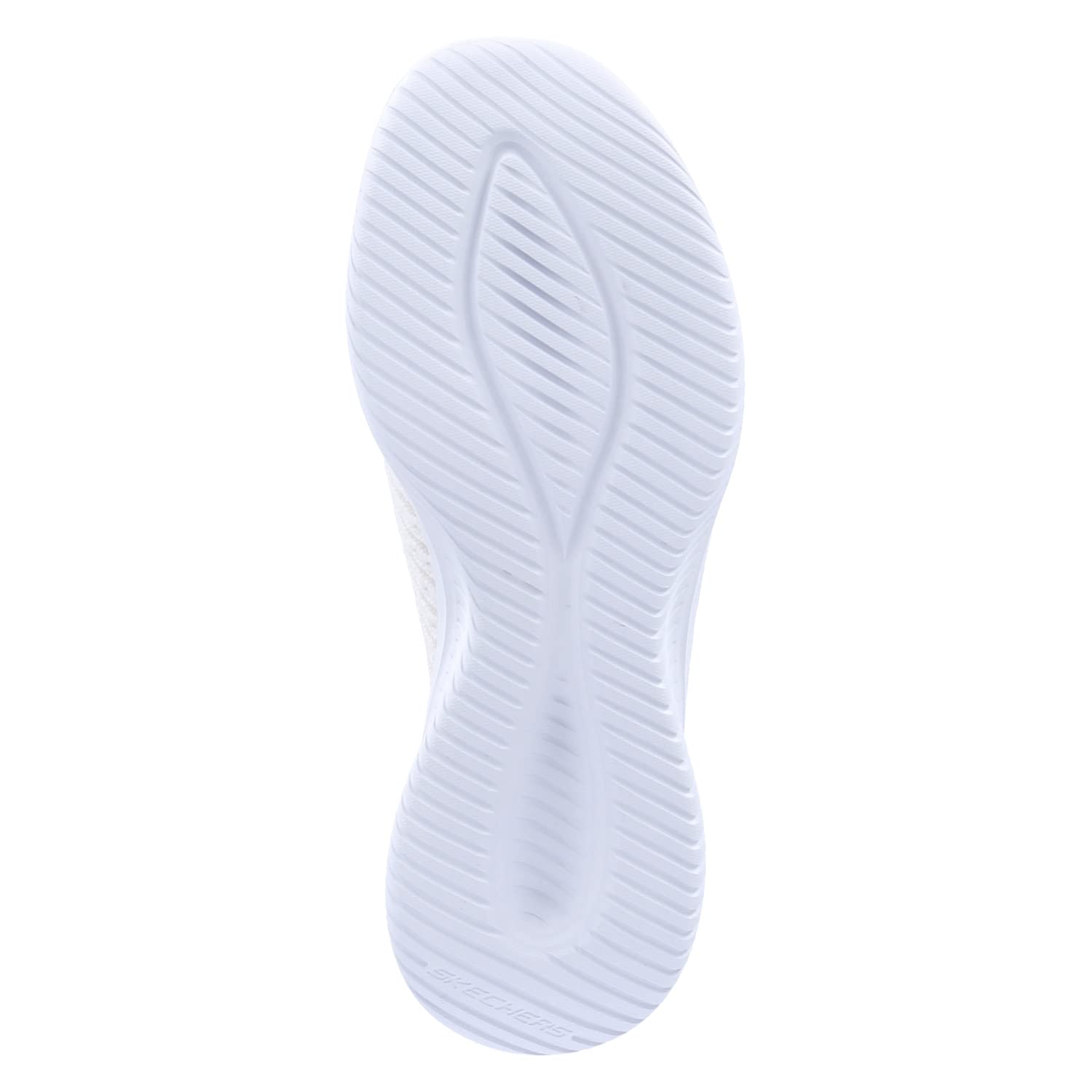 Skechers Damskie buty sportowe bez użycia rąk Ultra Flex 3.0 Brilliant Path, Białe dzianinowe wykończenie, 39.5 EU
