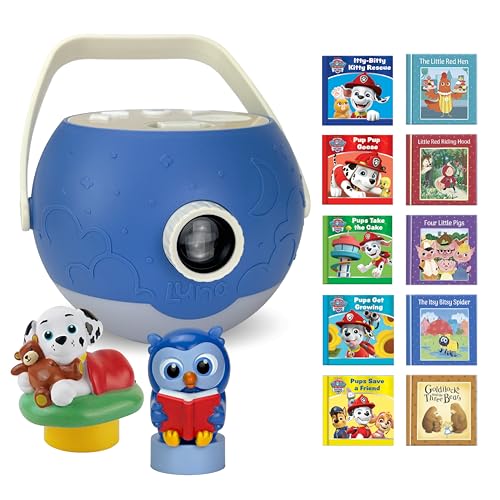Kids Book Projector 5 PAW Patrol & 5 Classic Read-Aloud Stories 10 Songs & Night Light & Soothing Dream Music | Children Ages 3+ Storytime Projector | Toys Owl & PAW Patrol Marshall