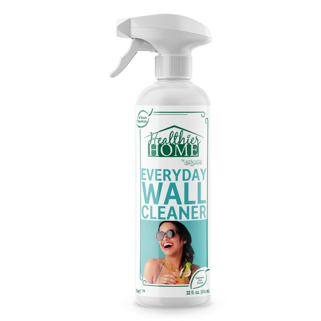Chomp! Painted Wall Cleaner Spray: Healthier Home 5-Minute CleanWalls 4-in-1 Multipurpose, Ceiling and Baseboard Cleaning - Dirt, Dust, Odor and Stain Remover - 32 Oz (Summer Sun Scent)