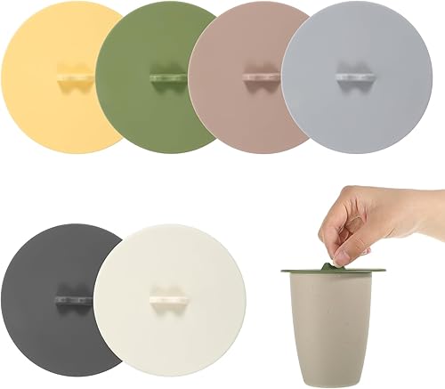 6 fundas de silicona para tazas, tapas de silicona reutilizables para tazas y tazas, tapas de grado alimenticio, antipolvo, herméticas, para remojar