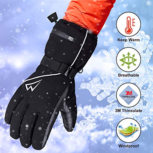 Loowoko Ski Gloves Waterproof Snowboard Gloves Winter Snow Gloves for Men Women