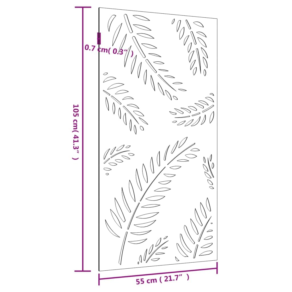 Homgoday Dekoracja ścienna ogrodowa 105x55 cm Corten Steel Leaf Design, dekoracja ścienna sylwetka sztuka na prezent na zewnątrz ogród dekoracja domu typ 2 dom i ogród