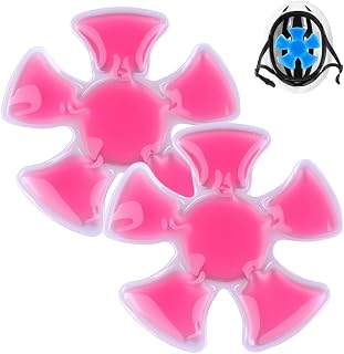 Ice Pack for Hard Hat, 2025 New Cooling Pad, Reusable Cooling Gel Pads for Headache Relief Migraine Fever, Breathable Helmet Cool Liner, for Cycling Riding Fishing Camping Hiking (Pink, 2pcs)